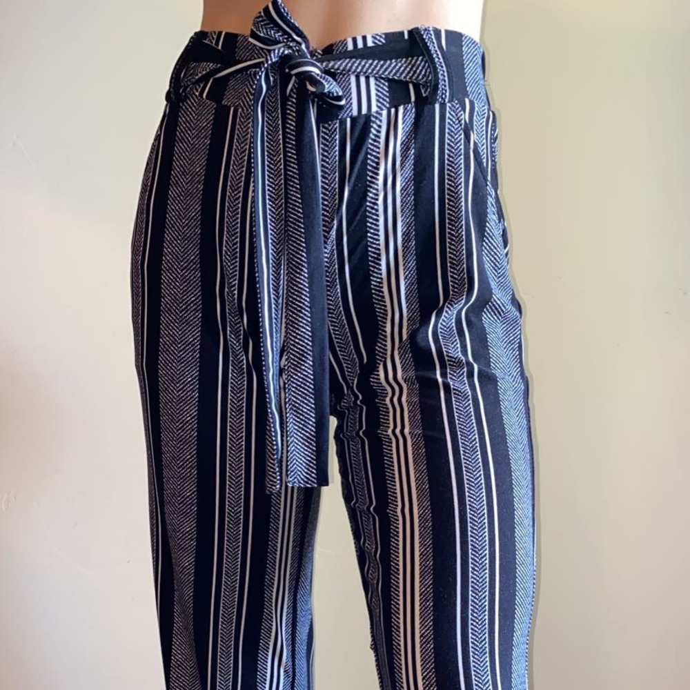 Striped flowy pants